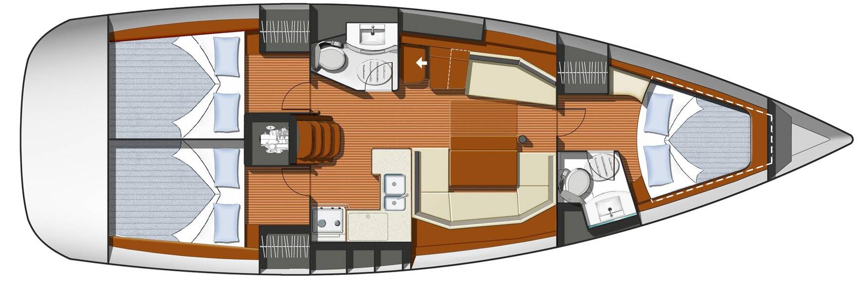 Sun Odyssey 42i, Nereja